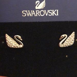 Swarovski swan earrings